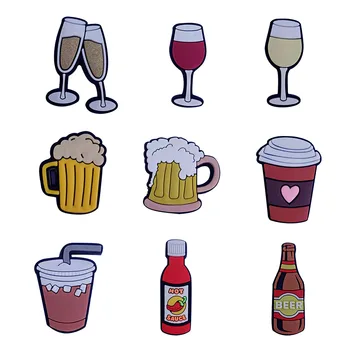 1 бр. на магнитен стикер за хладилник от PVC с анимационни герои, Шампанско, вино, бира, Кафе, сок, лют сос, сърца, магнити за хладилник, украса за дома