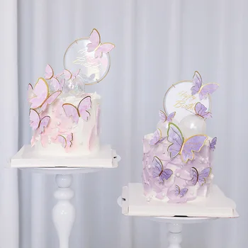 10шт Ръчно Рисувани Пеперуди за тортата С 