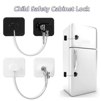 1БР Детски Безопасно Заключване за хладилник С ключ или код за заключване Ключалки за шкафове за сигурност за бебета, Брави за плъзгащи врати, шкаф