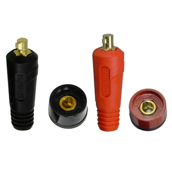 4 бр. Набор от конектори за свързване на панел заваръчен кабел TIG Dinse Style DKJ10-25 и DKZ10-25, 4 бр. Аксесоари за запояване