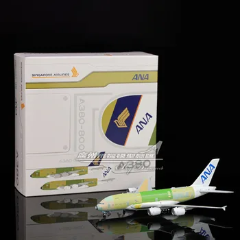 JC Wings, Лят под налягане, Мащаб 1:400 XX4474 ANA A380 F-WWSH Зелен Вътрешен сплав Колекция от Модели на Самолети Играчка, Подарък Дисплей Моделиране