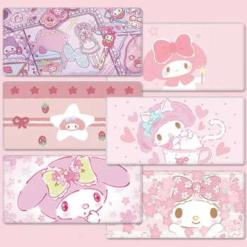 Kawaii Sanrio Hello Kitty My Melody Kuromi Cinnamoroll на Извънгабаритни Подложка За Мишка Настолни Подложки Подложки за Мишки за Домашния Офис