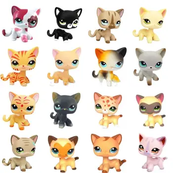 LPS CAT Littlest pet shop играчки с bobble главата изправени котката е черно-оранжево домашен любимец куче, дакел кокер-шпаньол коли немски дог играчки