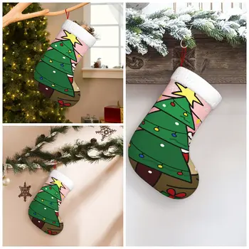 Весела Коледа, Коледни Чорапи, Празничен Подарък пакет с анимационни принтом, Украсата на дома Камина, Къща