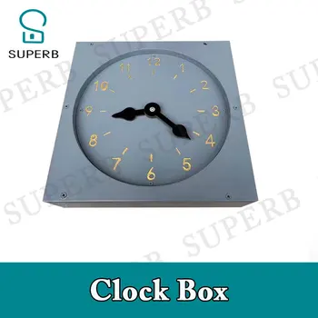 Висококачествена кутия за часовници Prop Escape Room Истински часовник с функция за смесване за настройка на точното време за отключване на играта подпори takagism Clock Prop Prop