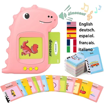 Детски Говорещи Флаш-карти с 224 Визуални Думи, Обучение Машина, Играчки, Реч Играчки Монтесори, Английски, Немски, Испански, Френски, Италиански