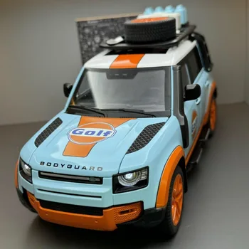 Изработена по поръчка 1/18 Модел suv-Land Rover Defender 110 Camel Trophy, детски играчки, Превозни средства, подарък, звук, светлина, Миникартинка