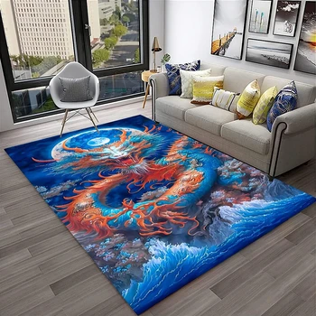 Китайски Художествен килим Dragon Мит 3D Pirnt, подложка за баня, всекидневна, спалня, кухненски интериор, нескользящий мат, постелки за пода