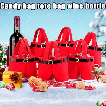 Коледен подаръчен пакет, Червен Коледен пакет Подарък на притежателя на Креативен Дизайн панталони на дядо коледа е Коледен сватбената чанта бонбони Навидад Подарък за Нова Година 2024