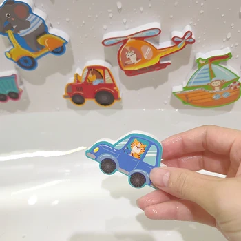 Летни играчки за детски бани под формата на подреждане на пъзел с букви и животни от мек EVA за деца, играчки за вода в банята, детски играчки за 0-12 месеца 1 Година