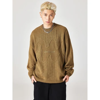Модерен мъжки пуловер оверсайз CUMUKKIYP, пуловер в американо-японски стил, однотонная hoody свободно намаляване на