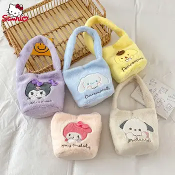 Мультяшная Плюшен чанта Sanrios Здравей Kittys Kawaii, скъпа чанта, Студентски чанта за обяд, плюшен кукла от аниме, Коледен подарък