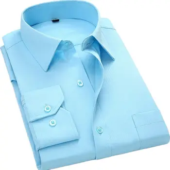 Мъжки ризи от кепър лента през, офис риза с дълъг ръкав за мъже, нормално кацане, однотонное качество