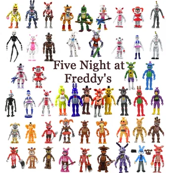 Набор от Fnaf Five Night at Freddy's Фигурка Играчки Kawai Фокси Бони Мечка Риббит Животни PVC Модел Кукли, Детски Подаръци За Рожден Ден