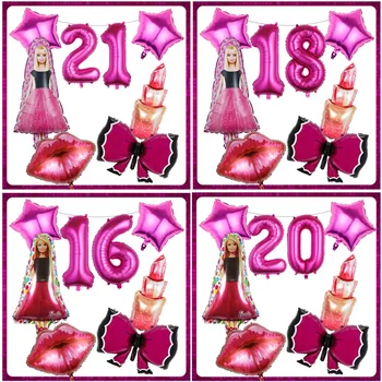Нов мини-Kawai за парти в чест на рождения ден на принцеса Барби с въздушно топка; Декоративни аксесоари за декорация на сцена с образа на привлекателен розово цвете