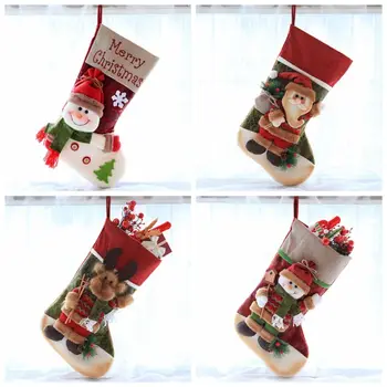 Нова Година Чанта Бонбони Триизмерна Коледна Безлични Кукла Чорапи Коледно Дърво Висулка Коледен Подаръчен Пакет