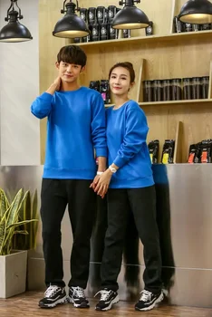 Новата есенно-зимна hoody за двойки, new trend couple hoodie Корейската версия на ежедневни однотонная hoody с кръгла воротом gray22
