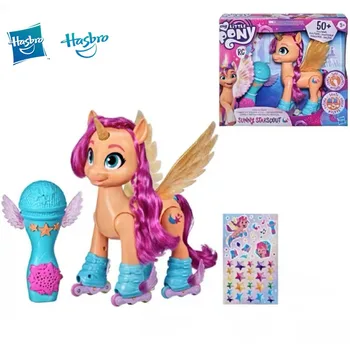 Оригинални аниме-фигурки Hasbro My Little Pony Пво Пей N Skate Sunny Могат да се плъзгат и да пее, сладки кукли, детски Коледни играчки, подаръци