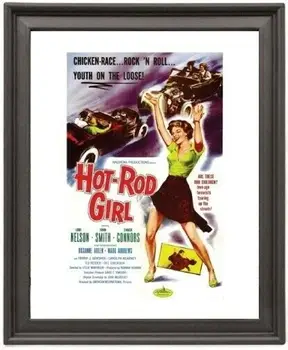 Плакат в рамка Hot rod момиче Фоторамка 16x12 инча Печат върху фотохартия