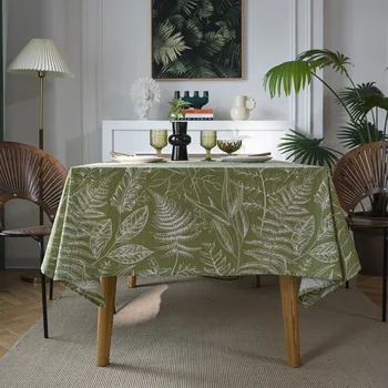 Покривка за масата за хранене със зелени листа, покривката за рисуване от американската тъкан, Правоъгълник за рисуване