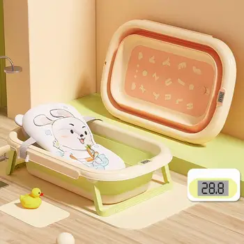 Сгъваема вана за бебета, баня с душ кабина, силиконова нескользящая вана за бебета, двуслойни топлоизолационна аксесоар за душ за баня