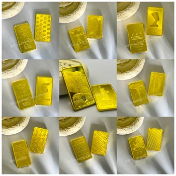 Серия от златни кюлчета по 1 унция На градски блок Материал Месинг злато Бар На позолоченную монета Копие на златния самородка