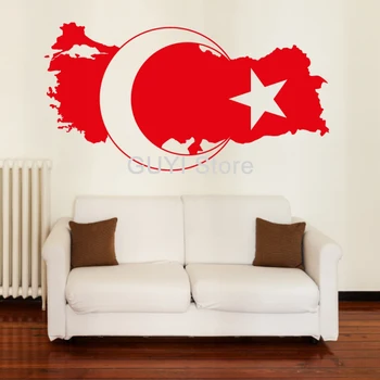 Стикер за стена с карта на Турция, домашна стенни художествена стикер, Подвижни стенни татуировка, аксесоари за украса на дома, винил и стенни стикери със собствените си ръце Y240
