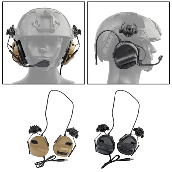 Тактически слушалки с быстросъемным адаптер за закрепване на каска Военна слушалки за лов, стрелба, комуникация, Аксесоари за военна слушалки
