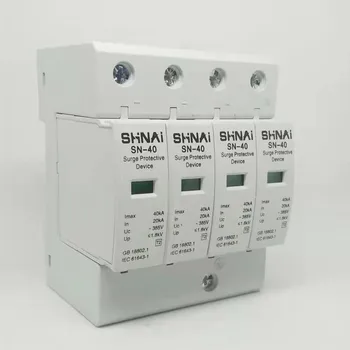Устройство за защита от пренапрежение 20KA SPD-40KA 4P устройство за защита от пренапрежение в електрическата дом C ~ 385 ac