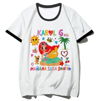 Утре Sera Ница Karol g тениска дамски градинска тениска дамски комикс графична японската облекло