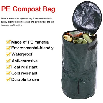 Чанта за ферментация на градинския компостер, в екологично чист Сгъваема чанта за компост в двора, събиране на органични ензимни отпадъци, торби за боклук