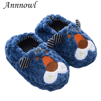 Чехли за малки момчета, детски домашна зимни плюшен домашни обувки с мультяшными животни, домашно приготвени домашни обувки с мека гумена подметка, детски стоки